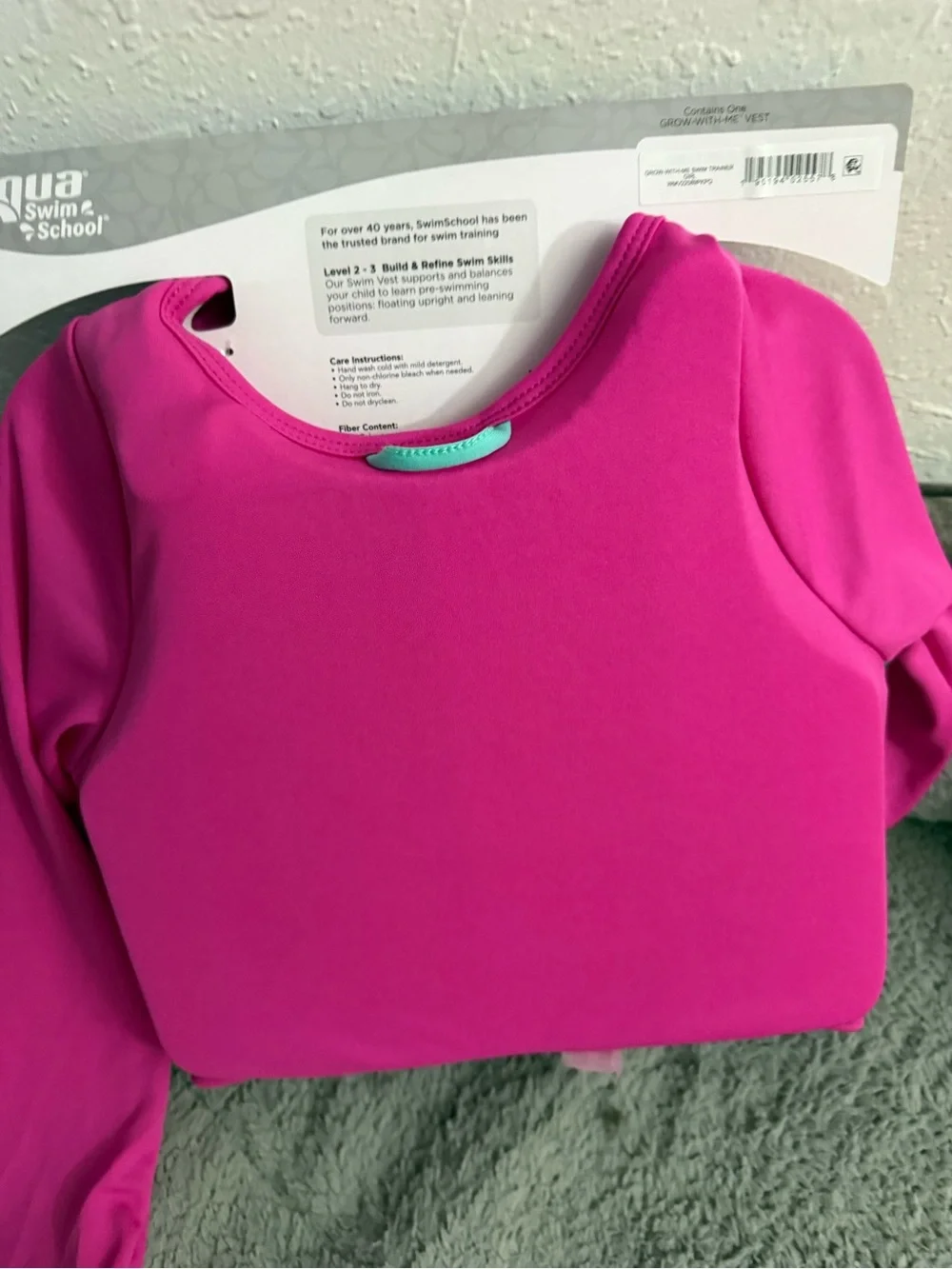 Kids' Pink and Teal Rashguard Swim Vest